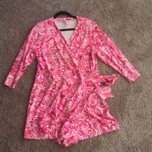 Lilly Pulitzer Karlie Wrap Romper size XL